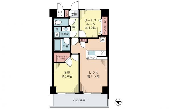 Floor plan. 1LDK+S, Price 25,900,000 yen, Footprint 50.6 sq m , Balcony area 8.05 sq m