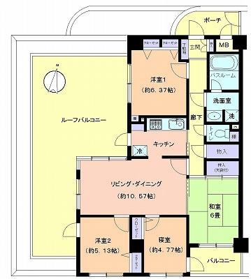 Floor plan. 4LDK, Price 38 million yen, Occupied area 83.79 sq m , Balcony area 4.05 sq m