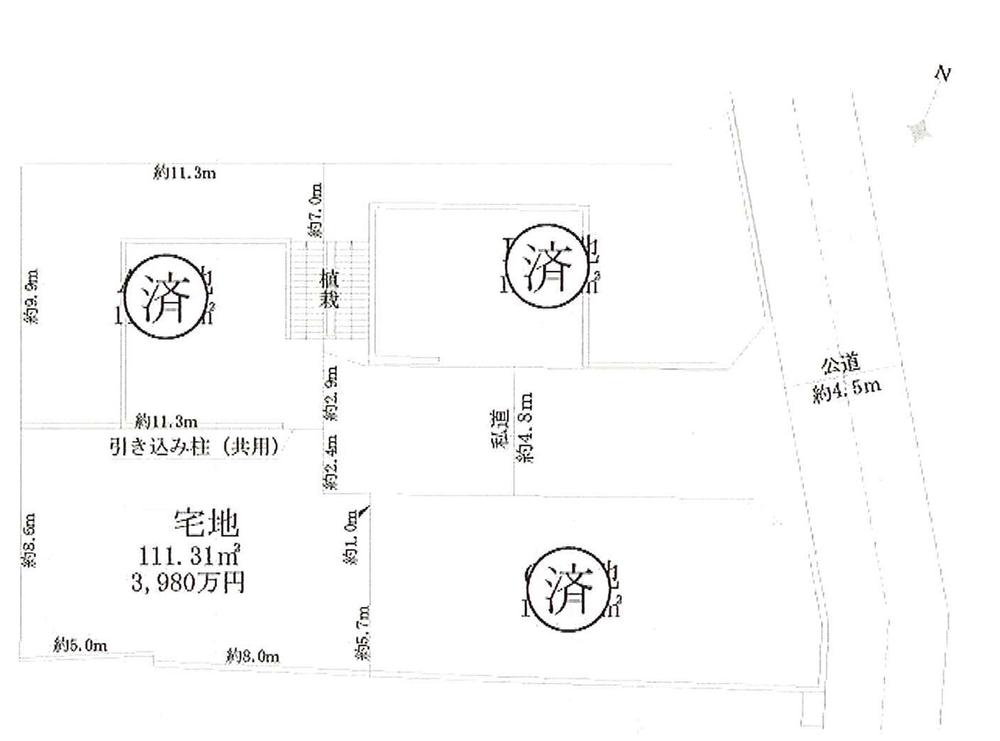 Compartment figure. Land price 39,800,000 yen, Land area 111.31 sq m