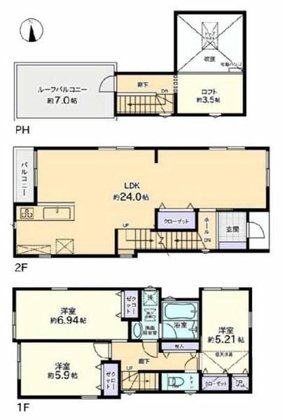 Floor plan. 29,800,000 yen, 3LDK, Land area 90.33 sq m , Building area 102.36 sq m