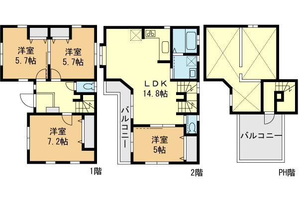 Floor plan. 46,800,000 yen, 4LDK, Land area 75 sq m , Building area 93.79 sq m floor plan