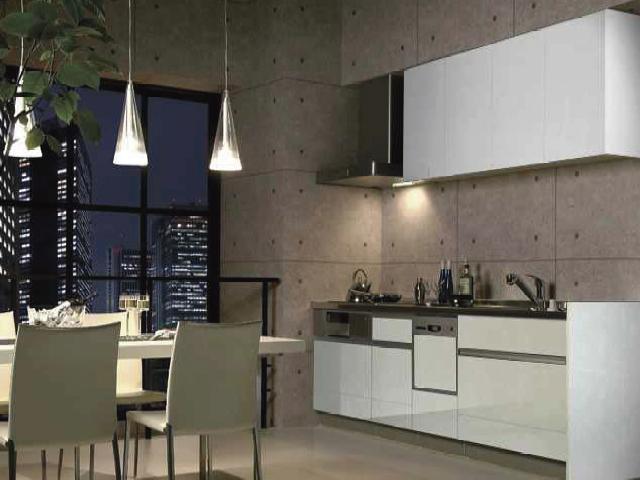 Building plan example (Perth ・ Introspection). Kitchen of modern design. It is a reference example