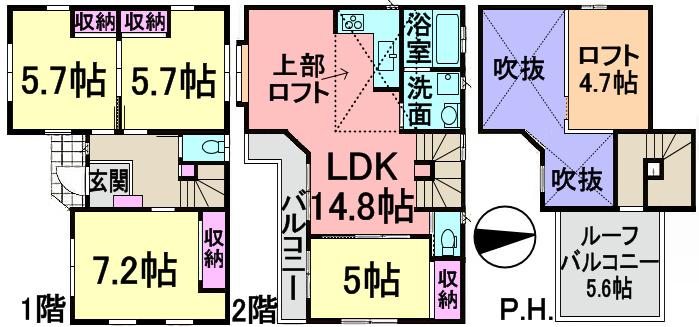 Floor plan. 46,800,000 yen, 4LDK, Land area 75 sq m , Building area 93.79 sq m