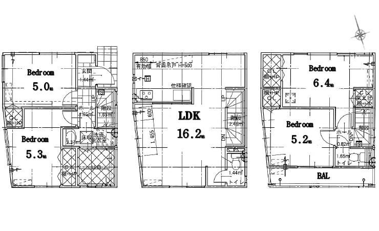 Floor plan. (B Building), Price 42,800,000 yen, 4LDK, Land area 70.07 sq m , Building area 87.52 sq m