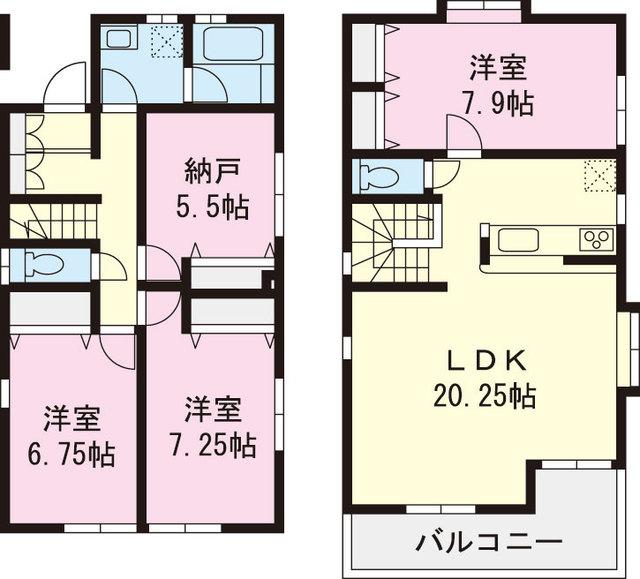 Floor plan. 43,800,000 yen, 3LDK+S, Land area 120.59 sq m , Building area 106.81 sq m