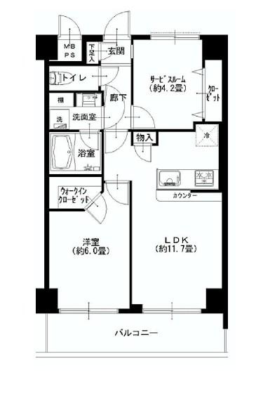 Floor plan. 2LDK, Price 25,900,000 yen, Footprint 50.6 sq m , Balcony area 8.05 sq m