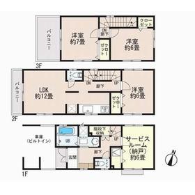 Floor plan. 42,800,000 yen, 3LDK + S (storeroom), Land area 70.72 sq m , Building area 110.12 sq m