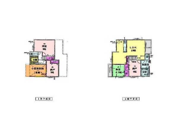 Floor plan. 44,800,000 yen, 2LDK + S (storeroom), Land area 142.48 sq m , Building area 108.06 sq m