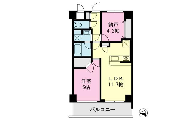 Floor plan. 1LDK+S, Price 25,900,000 yen, Footprint 50.6 sq m , Balcony area 8.05 sq m