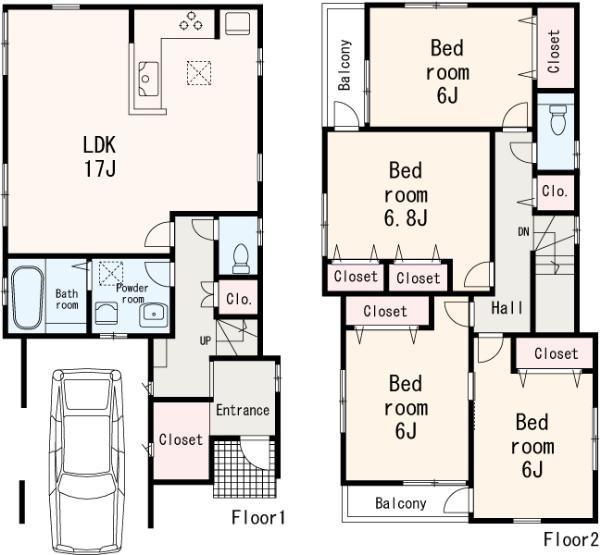 Floor plan. 49,800,000 yen, 4LDK, Land area 101.94 sq m , Building area 116.13 sq m