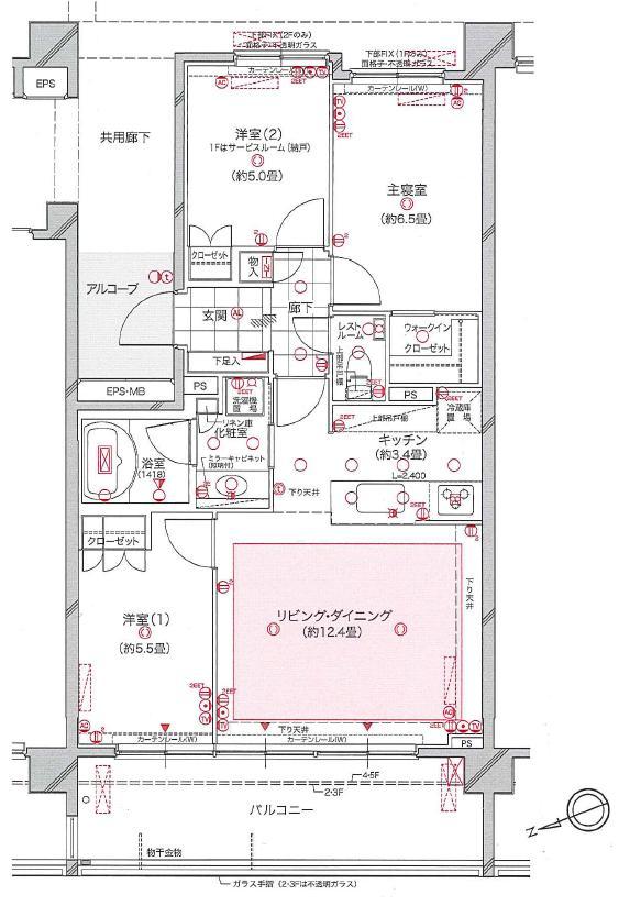 Floor plan. 3LDK, Price 34,800,000 yen, Occupied area 70.25 sq m , Balcony area 14 sq m