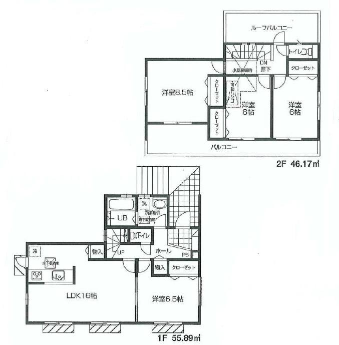 Floor plan. 40,800,000 yen, 4LDK, Land area 192.08 sq m , Building area 102.06 sq m