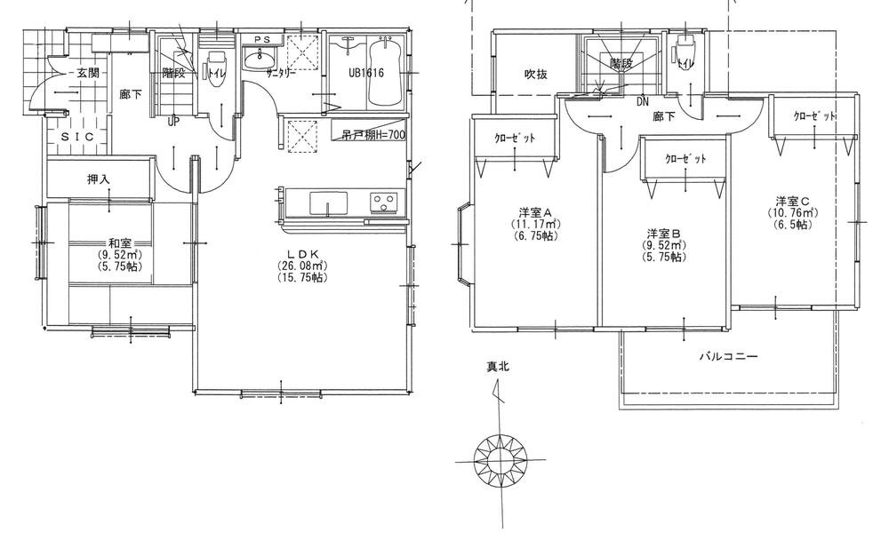 Floor plan. 42,800,000 yen, 4LDK, Land area 166.15 sq m , Building area 97.29 sq m