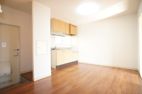 Kitchen. The boundary between the Western-style will keep the brightness because the glass door!