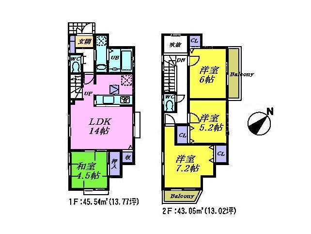 Floor plan. 29,800,000 yen, 4LDK, Land area 131.48 sq m , It is a building area of ​​88.6 sq m whole room with storage, easy-to-use 4LDK. The main bedroom is located quires 7.2. 