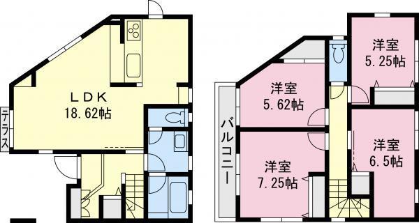 Floor plan. 33,500,000 yen, 4LDK, Land area 131.96 sq m , Building area 101.61 sq m