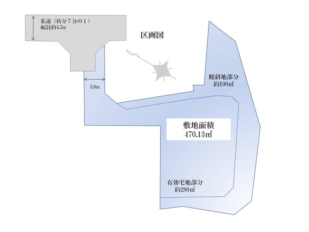 Compartment figure. Land price 14.8 million yen, Land area 470.13 sq m
