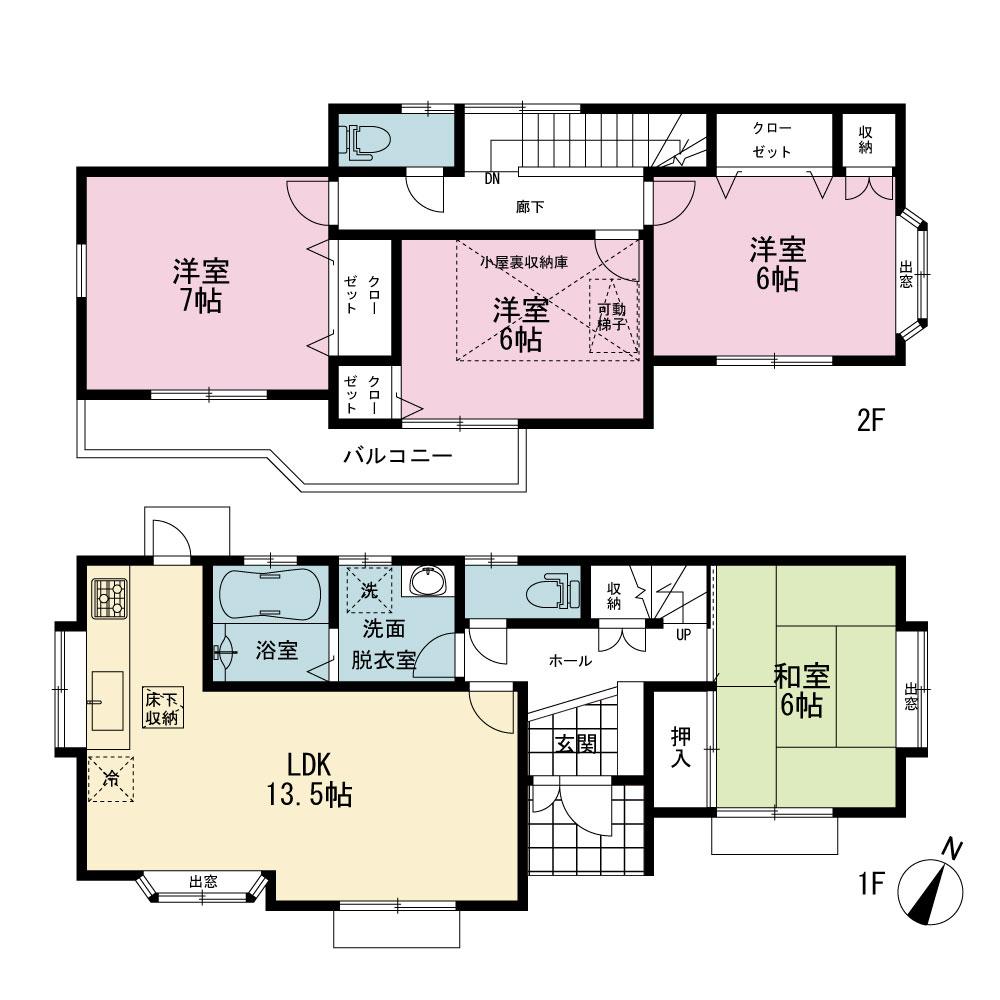 Floor plan. 29,800,000 yen, 4LDK, Land area 125.02 sq m , Building area 95.22 sq m