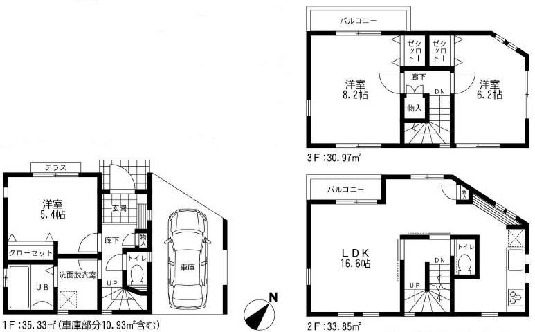 Floor plan. 31,850,000 yen, 3LDK, Land area 52.04 sq m , Building area 89.22 sq m