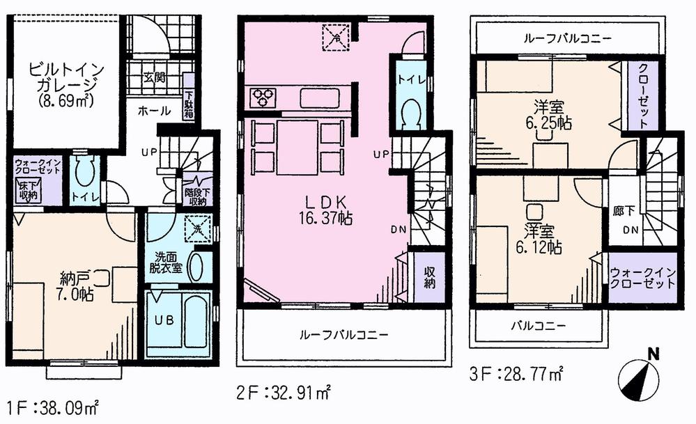 Floor plan. 25,800,000 yen, 3LDK, Land area 71.26 sq m , Building area 71.26 sq m