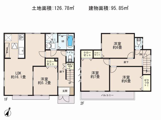 Floor plan. 35,800,000 yen, 4LDK, Land area 126.78 sq m , Priority to the present situation is if it is different from the building area 95.85 sq m drawings
