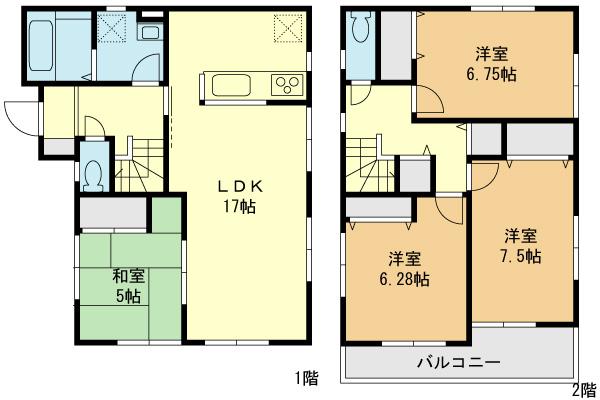 Floor plan. (3 Building), Price 33,800,000 yen, 4LDK, Land area 107.01 sq m , Building area 99.78 sq m