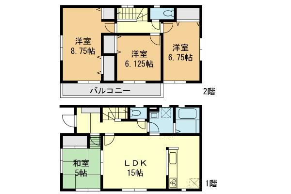 Floor plan. (4 Building), Price 30,800,000 yen, 4LDK, Land area 109.79 sq m , Building area 98.33 sq m