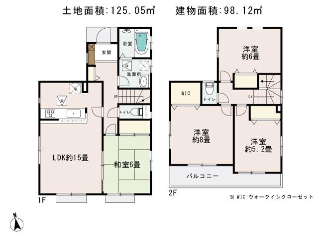 Floor plan. 37,800,000 yen, 4LDK, Land area 125.05 sq m , Priority to the present situation is if it is different from the building area 98.12 sq m drawings