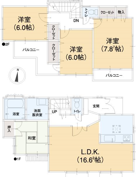 Floor plan. 32,800,000 yen, 4LDK, Land area 135 sq m , Building area 98.74 sq m floor plan