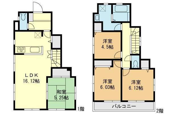 Floor plan. (1 Building), Price 30.5 million yen, 4LDK, Land area 95.99 sq m , Building area 92.32 sq m