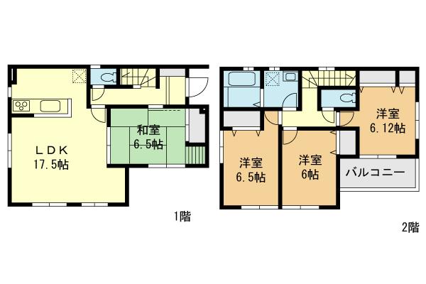 Floor plan. (3 Building), Price 31,800,000 yen, 4LDK, Land area 92.01 sq m , Building area 99.36 sq m