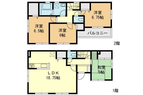 Floor plan. (4 Building), Price 30,800,000 yen, 4LDK, Land area 93.97 sq m , Building area 99.36 sq m