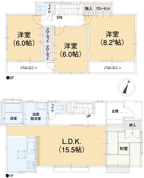 Floor plan. 37,100,000 yen, 4LDK, Land area 170.34 sq m , Building area 96.67 sq m floor plan