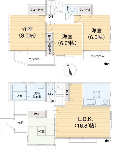 Floor plan. 38,800,000 yen, 4LDK, Land area 128.9 sq m , Building area 98.95 sq m floor plan