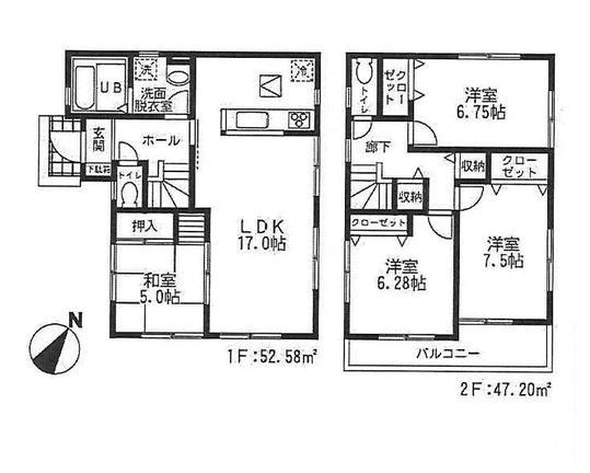 Floor plan. 33,800,000 yen, 4LDK, Land area 107.01 sq m , Building area 99.78 sq m
