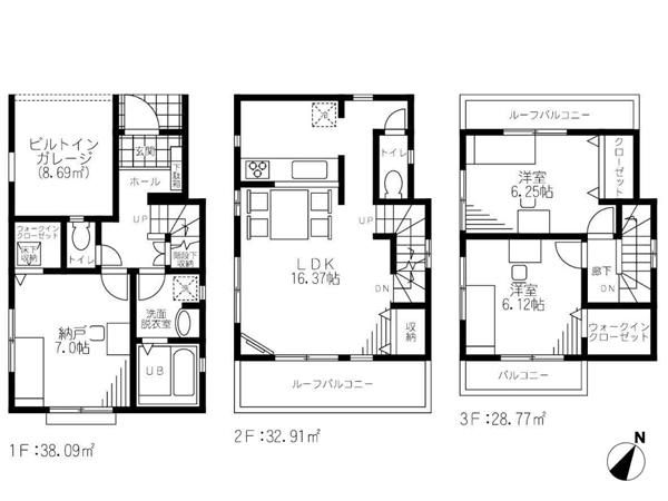 Floor plan. 25,800,000 yen, 2LDK + S (storeroom), Land area 71.26 sq m , Building area 99.77 sq m floor plan with each room 6 quires more leeway. LDK There are also more than 16 Pledge.