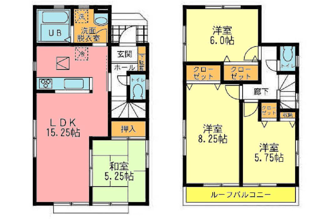 Floor plan. (6), Price 30,800,000 yen, 4LDK, Land area 101.34 sq m , Building area 92.73 sq m