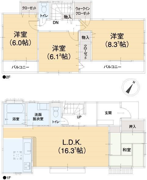 Floor plan. 37,300,000 yen, 4LDK, Land area 186.31 sq m , Building area 98.95 sq m floor plan