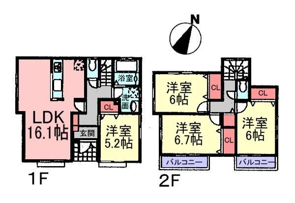 Floor plan. (9 Building), Price 33,800,000 yen, 4LDK, Land area 125.16 sq m , Building area 95.43 sq m