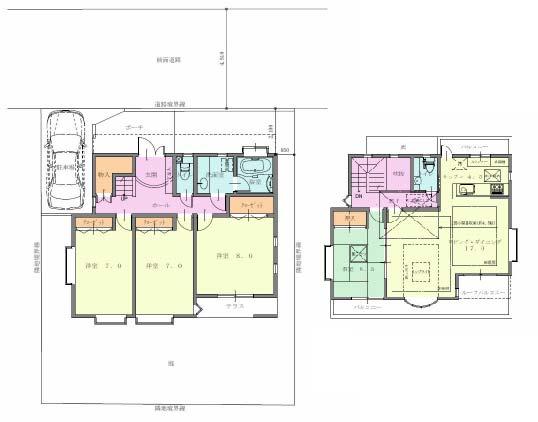 Floor plan. 39,800,000 yen, 4LDK, Land area 152.68 sq m , Building area 122.08 sq m top light ・ A floor heating LDK! ! Master Bedroom 8 pledge! Other bedrooms 7 quires more! We housed enhancement! 