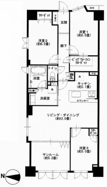 Floor plan. 3LDK, Price 28,900,000 yen, Occupied area 82.85 sq m