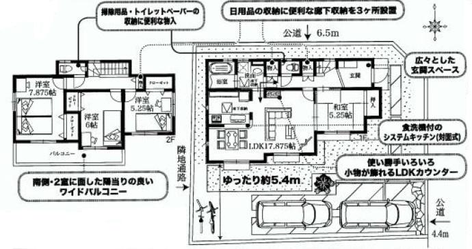 Floor plan. 41.4 million yen, 4LDK, Land area 192.36 sq m , Building area 103.92 sq m