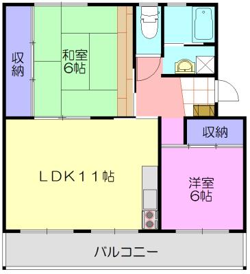 Floor plan. 2LDK, Price 9 million yen, Occupied area 54.77 sq m , Balcony area 8.35 sq m 3DK → has changed renovation to 2LDK! South 2 rooms ~ Wide span of about 7.5m! Day is good!