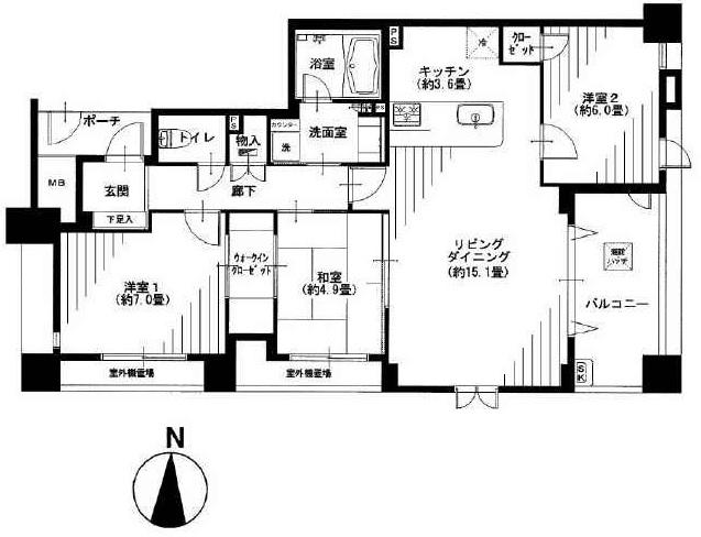 Floor plan. 3LDK + S (storeroom), Price 27,900,000 yen, Footprint 80.8 sq m , Balcony area 7.93 sq m