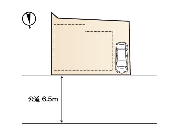 Compartment figure. 30,800,000 yen, 2LDK, Land area 81.73 sq m , Building area 63.75 sq m shaping land ・ Flat terrain ・ Garage a breeze on the front road 6.5m!