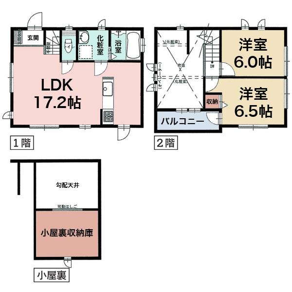 Floor plan. 30,800,000 yen, 2LDK, Land area 81.73 sq m , Building area 63.75 sq m usability good Floor! There is a storage capacity.