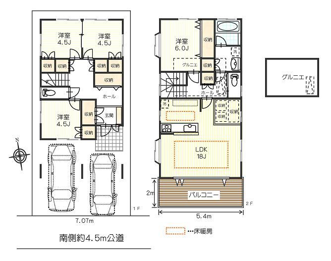 Floor plan. 38,800,000 yen, 4LDK, Land area 106.4 sq m , Building area 102.68 sq m