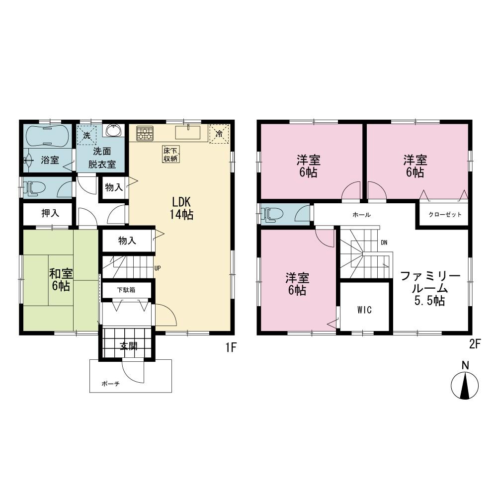 Floor plan. 34,800,000 yen, 4LDK + S (storeroom), Land area 202.74 sq m , Building area 107.64 sq m