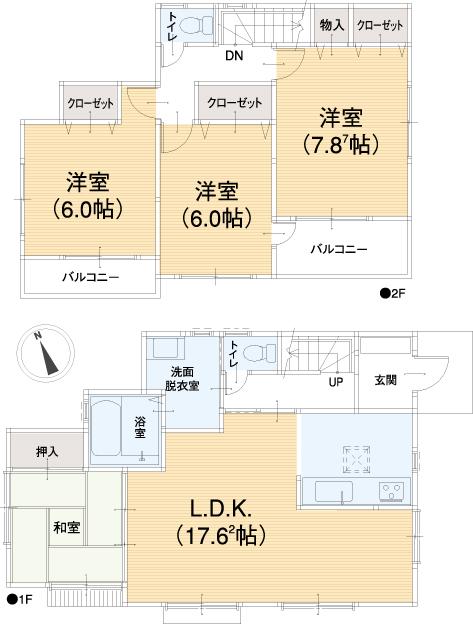 Floor plan. 42,200,000 yen, 4LDK, Land area 125.44 sq m , Building area 99.15 sq m floor plan