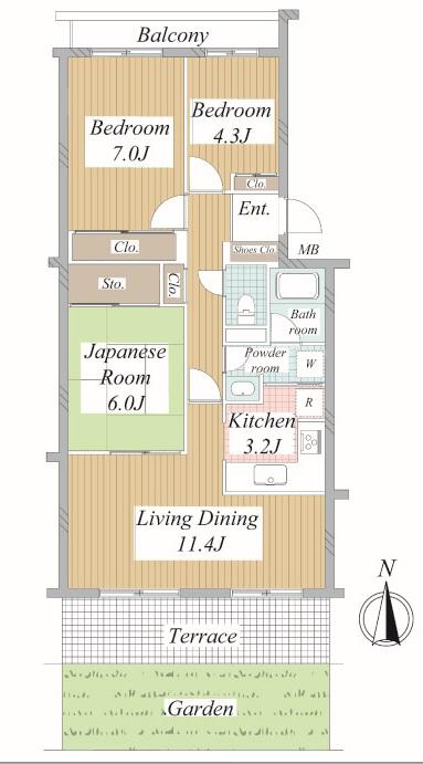 Floor plan. 3LDK, Price 23.5 million yen, Occupied area 71.36 sq m , Balcony area 4.6 sq m